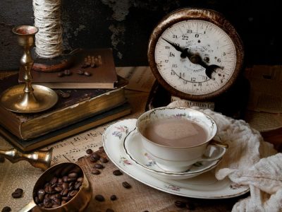 Antique Coffee Instruments and machines with coffee