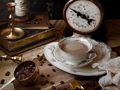 Antique Coffee Instruments and machines with coffee